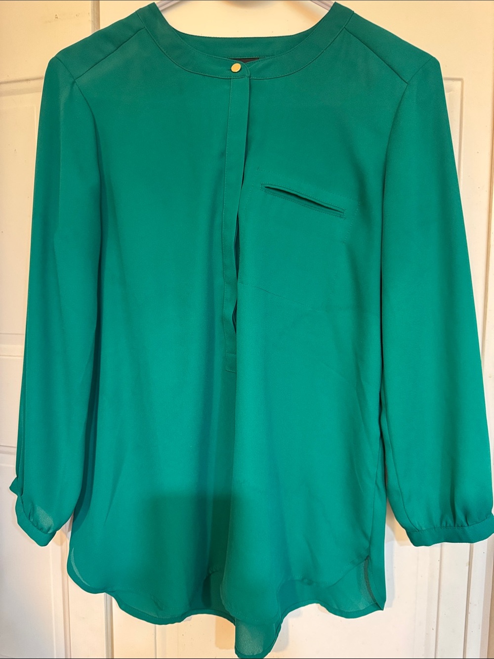 Worthington Teal Round-Neck Blouse